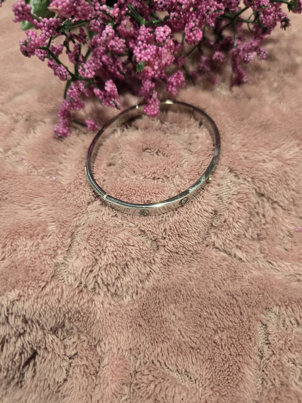 Sterling Silver-tone Women's Hinged Bangle Bracelet in Silver